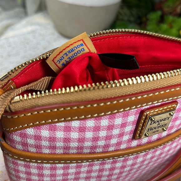 NEW! Dooney & Bourke Purse shoulder bag crossbody gingham pink - Picture 8 of 9
